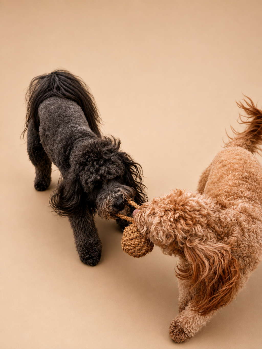 Dogs playing with The Coco Ball™ | natural coconut husk dog toy